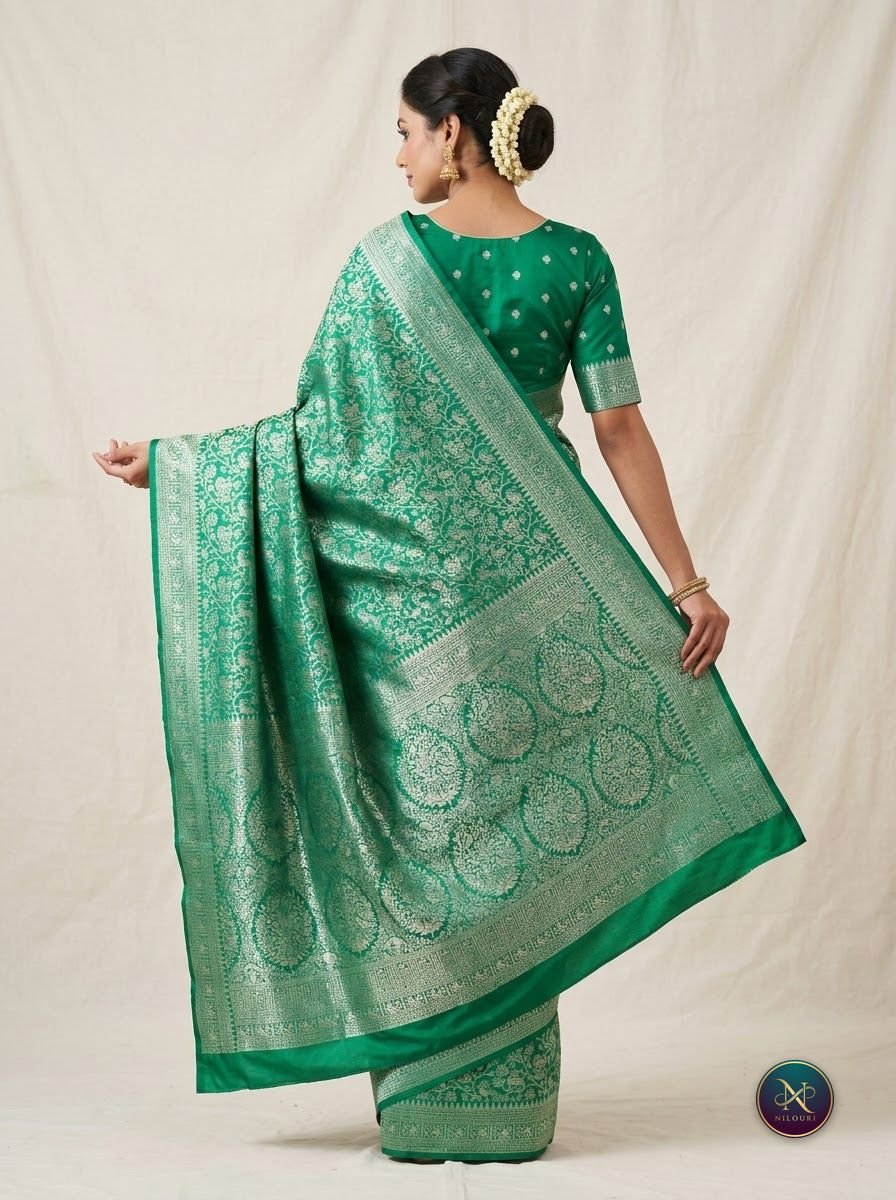 Jade Silver Banarasi Fancy Saree