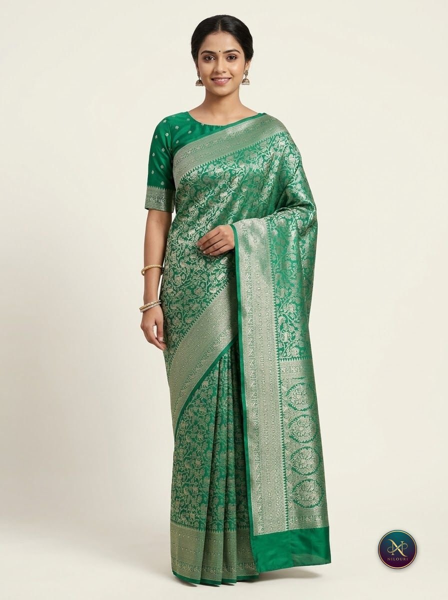 Jade Silver Banarasi Fancy Saree