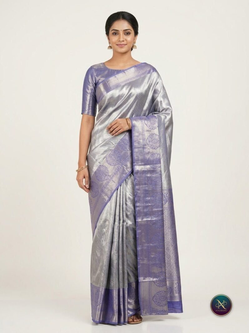 Lavender Mauve Pure Kanchi Pattu Saree