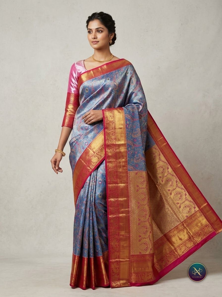 Lavender Ruby Pattu Silk Saree