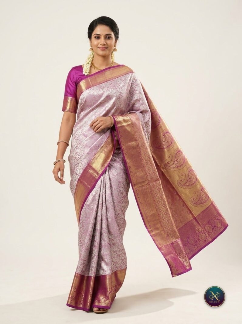 Lilac Magenta Pure Self Tissue Saree