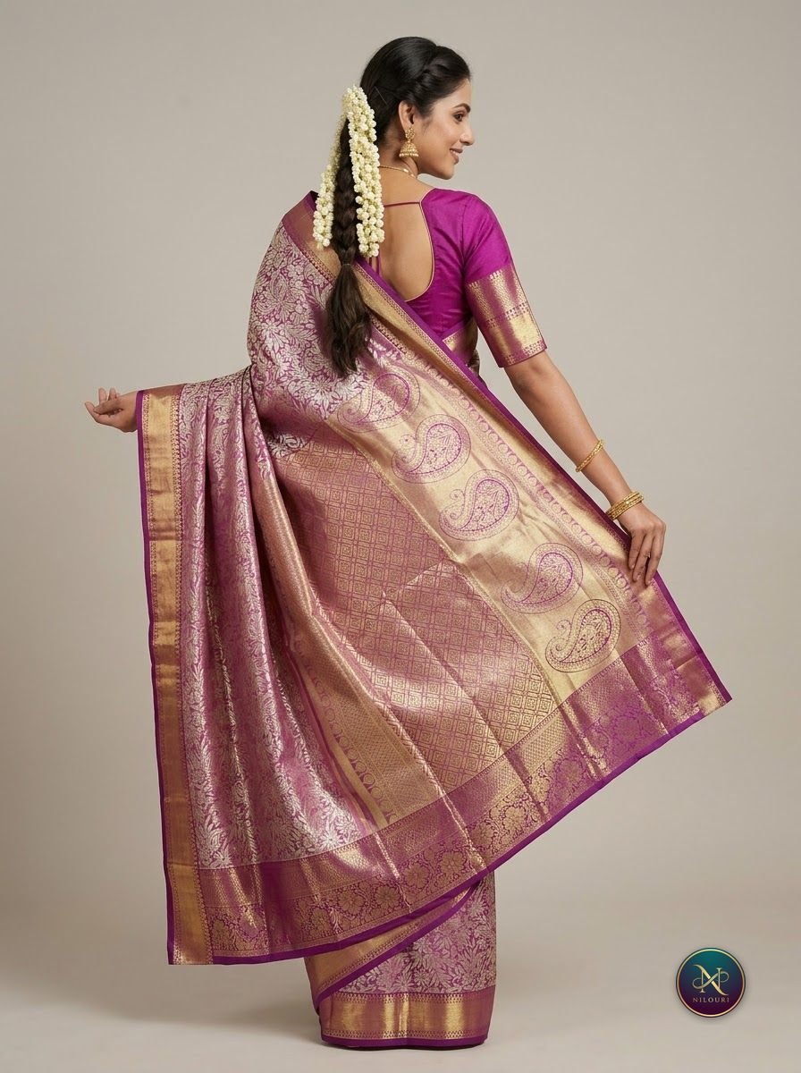 Lilac Magenta Pure Self Tissue Saree