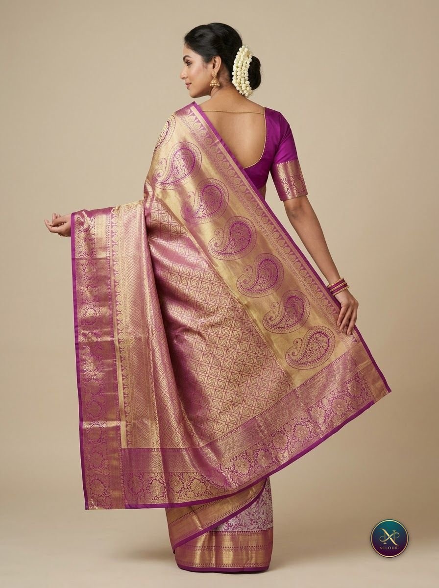 Lilac Magenta Pure Self Tissue Saree