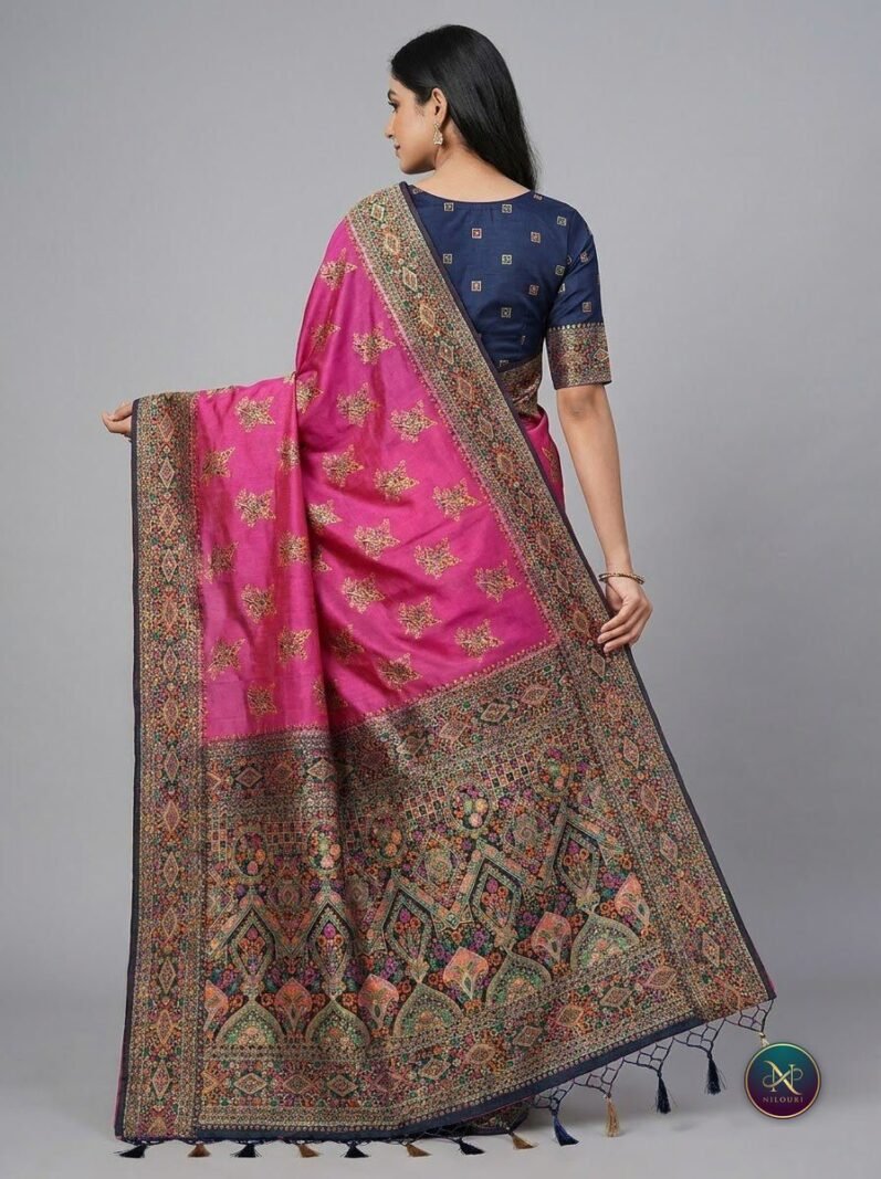 Magenta Black Banarasi Fancy Saree