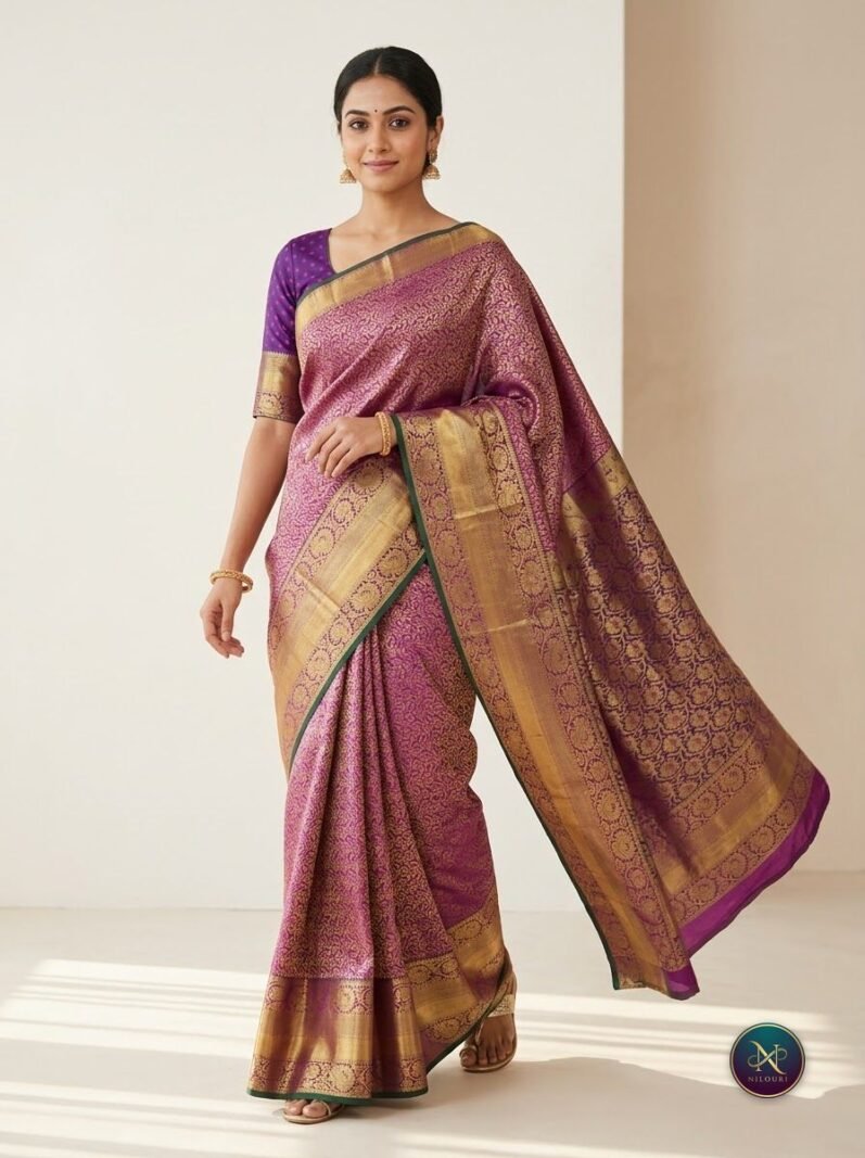 Magenta Purple Pure Kanchi Pattu Saree