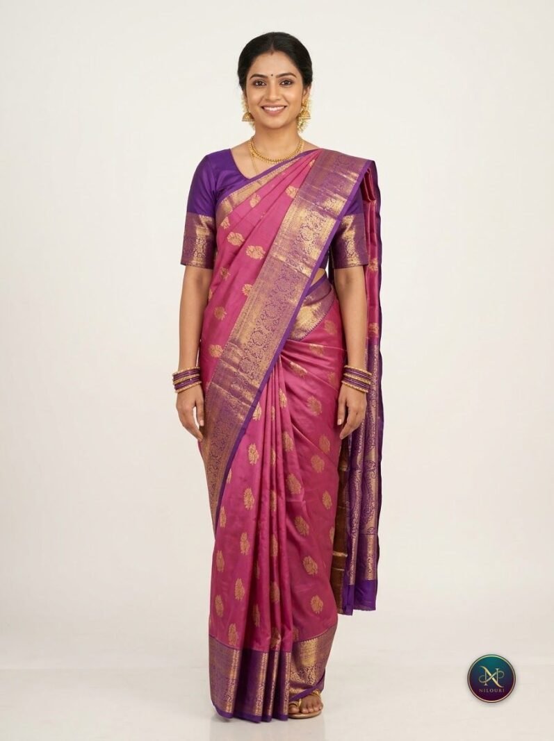 Magenta Violet Lightweight Vintage Pattu Saree