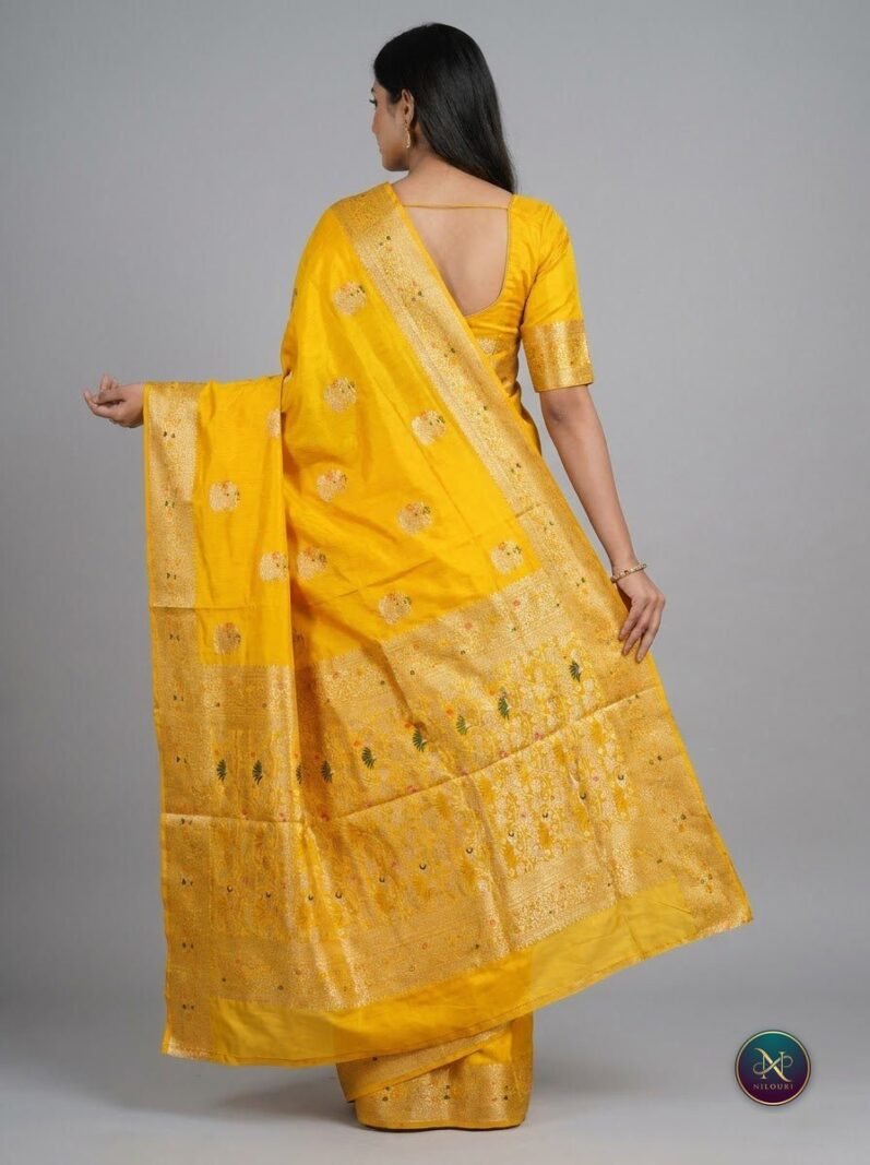 Marigold Gold Banarasi Fancy Saree