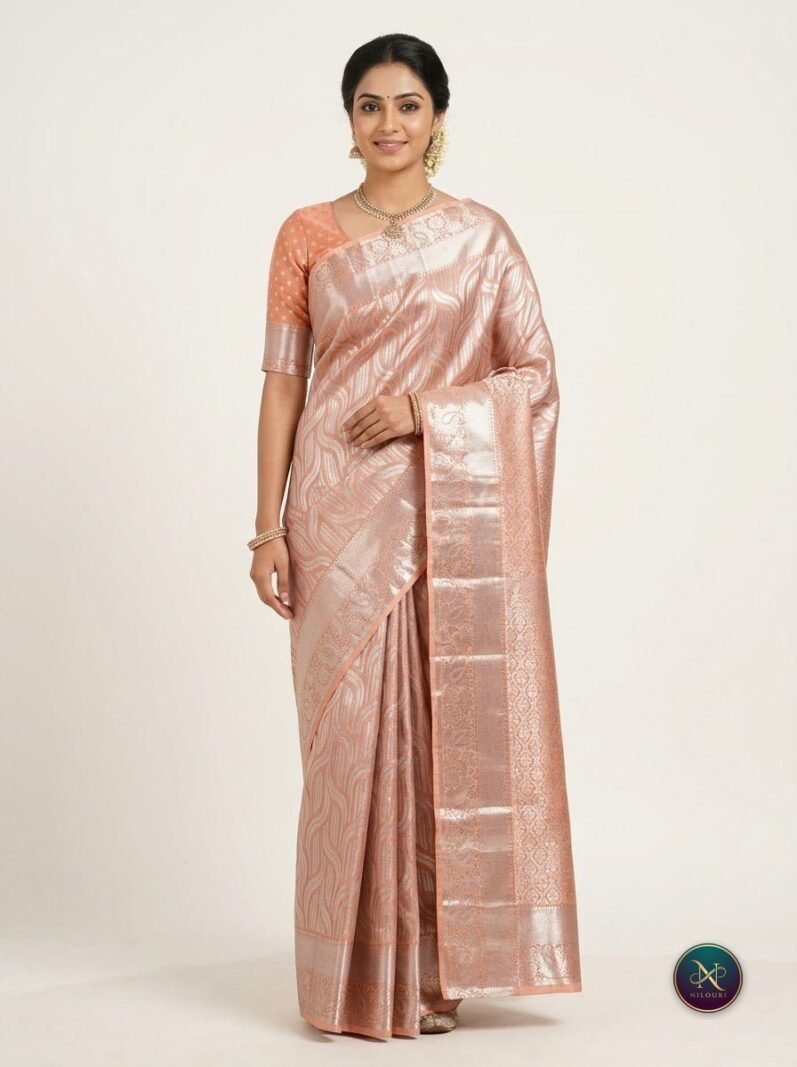 Mauve Silver Pure Self Tissue Saree