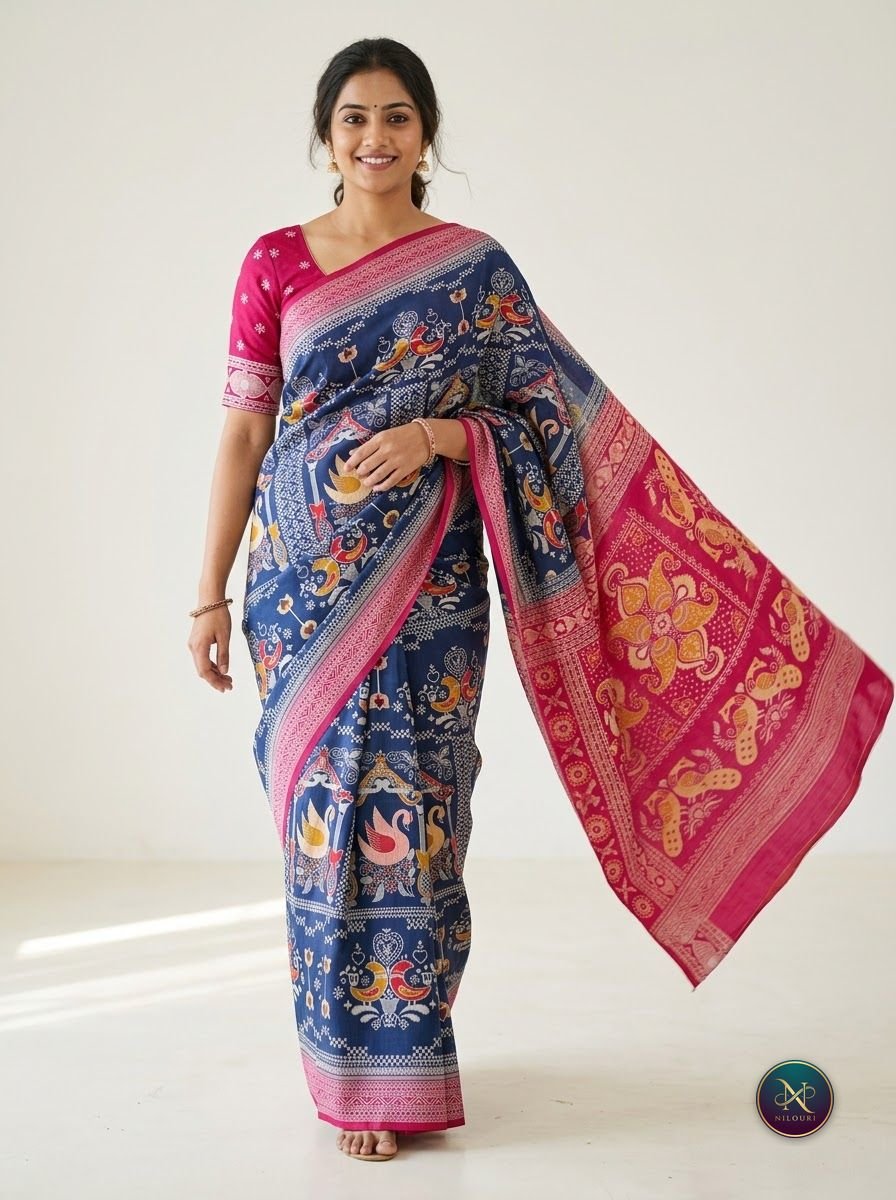 Navy Rani Fancy Saree