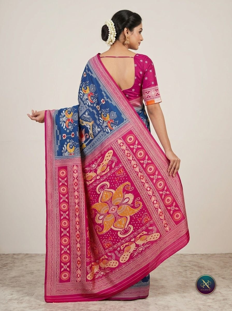 Navy Rani Fancy Saree