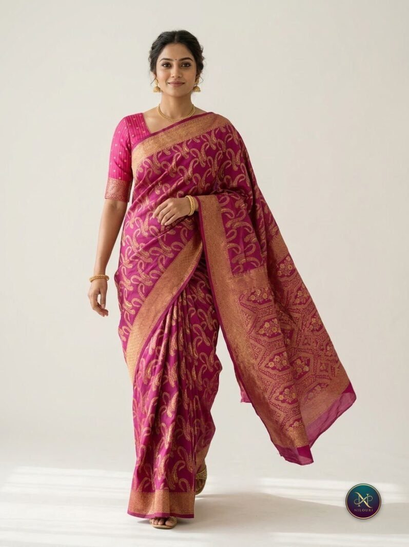 Orchid Fuchsia Banarasi Fancy Saree