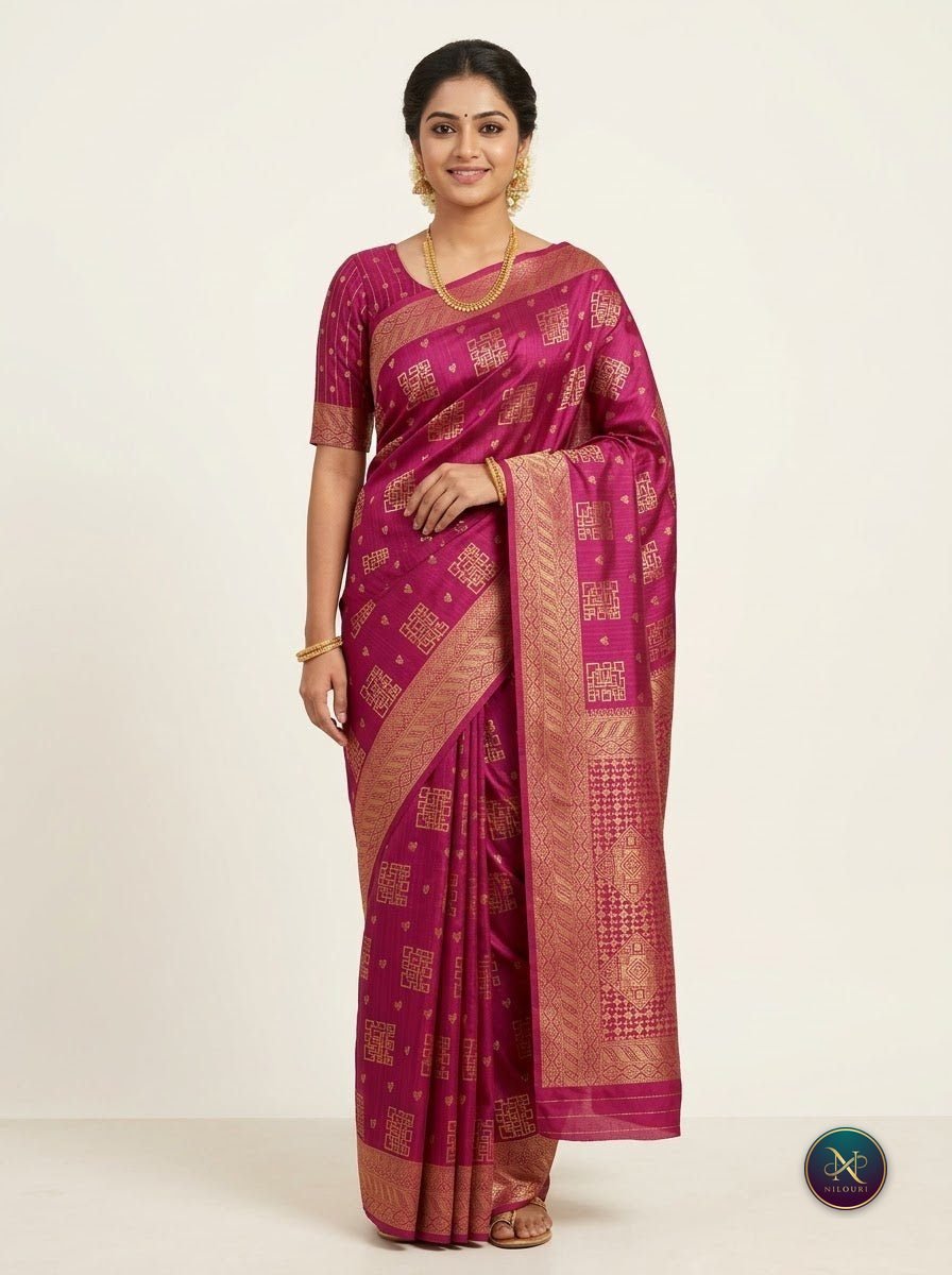 Orchid Fuchsia Banarasi Fancy Saree