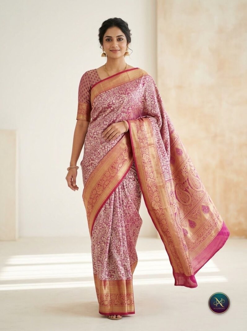 Orchid Magenta Pure Self Tissue Saree