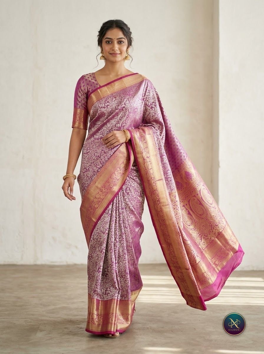 Orchid Magenta Pure Self Tissue Saree