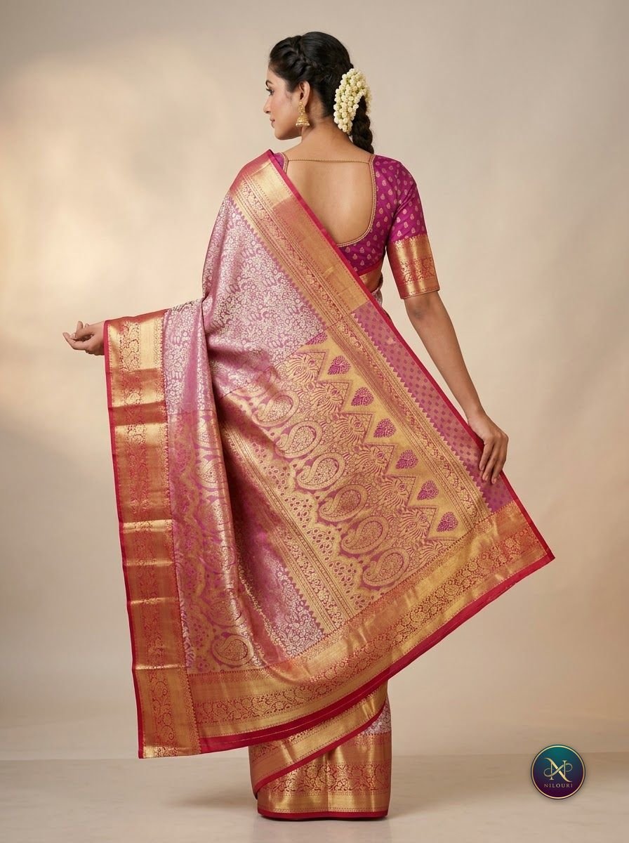 Orchid Magenta Pure Self Tissue Saree