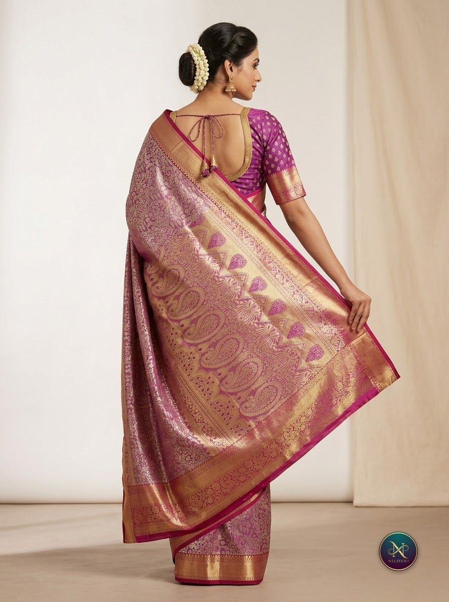 Orchid Magenta Pure Self Tissue Saree