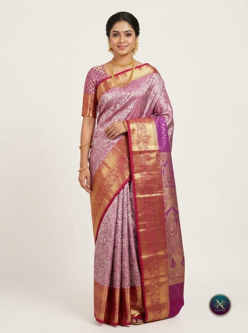 Orchid Magenta Pure Self Tissue Saree