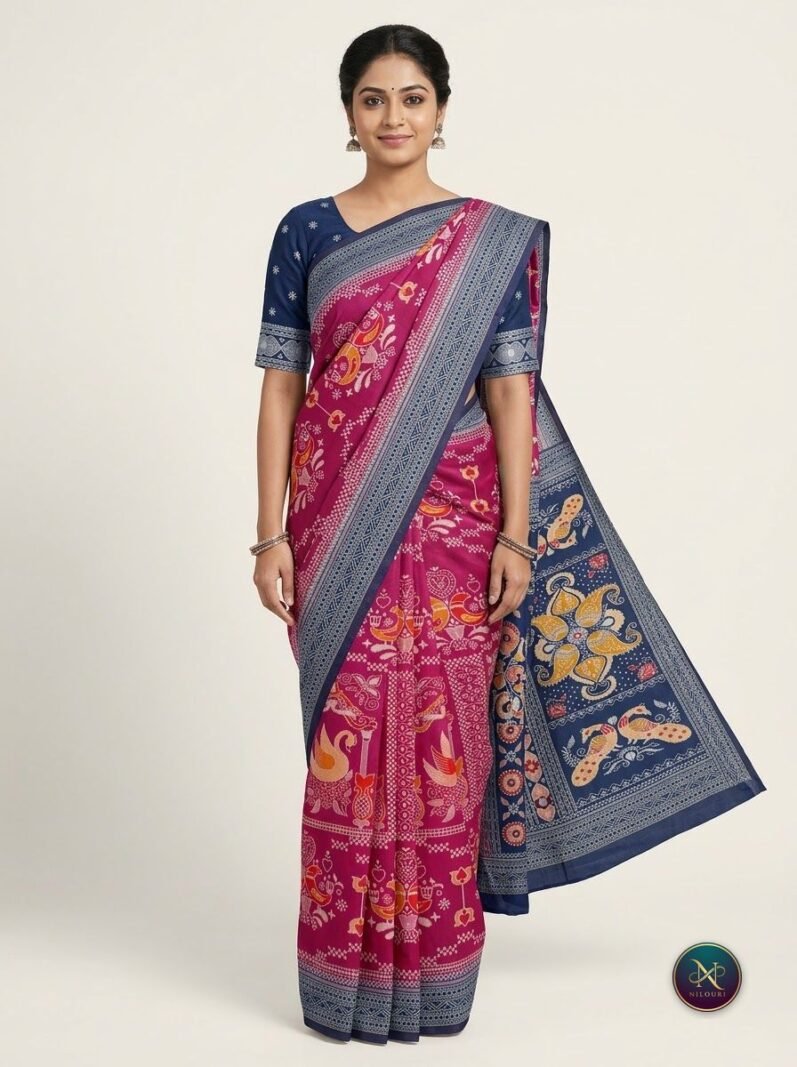 Rani Navy Fancy Saree