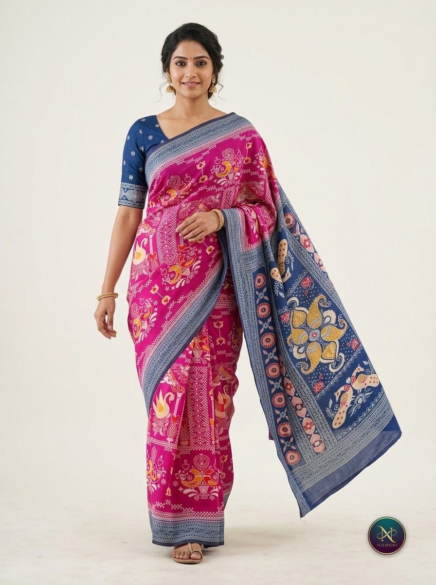 Rani Navy Fancy Saree