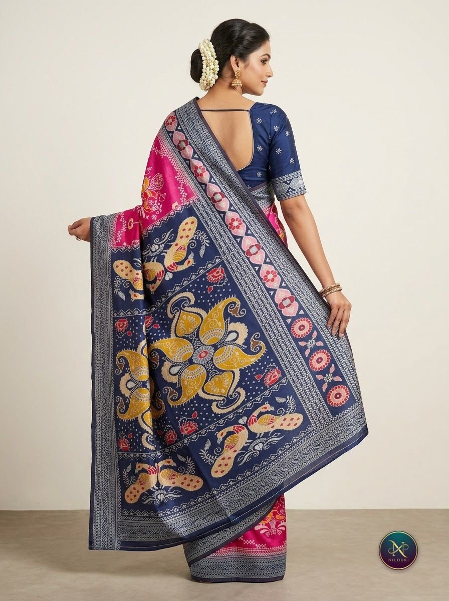 Rani Navy Fancy Saree