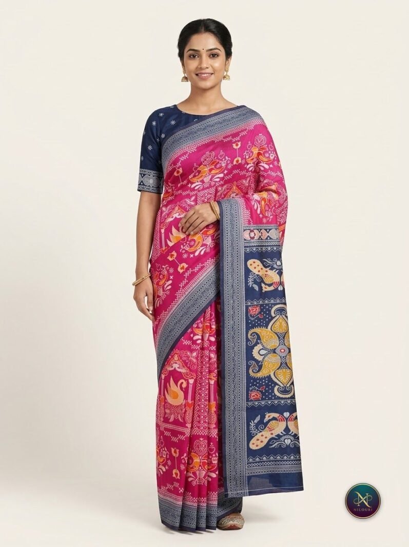 Rani Navy Fancy Saree