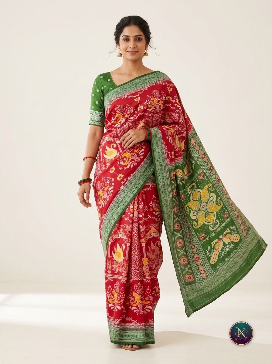 Red Green Fancy Saree