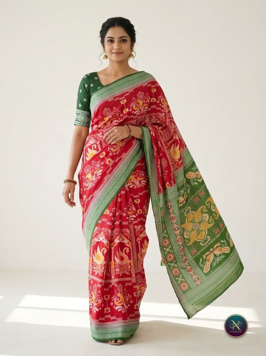 Red Green Fancy Saree