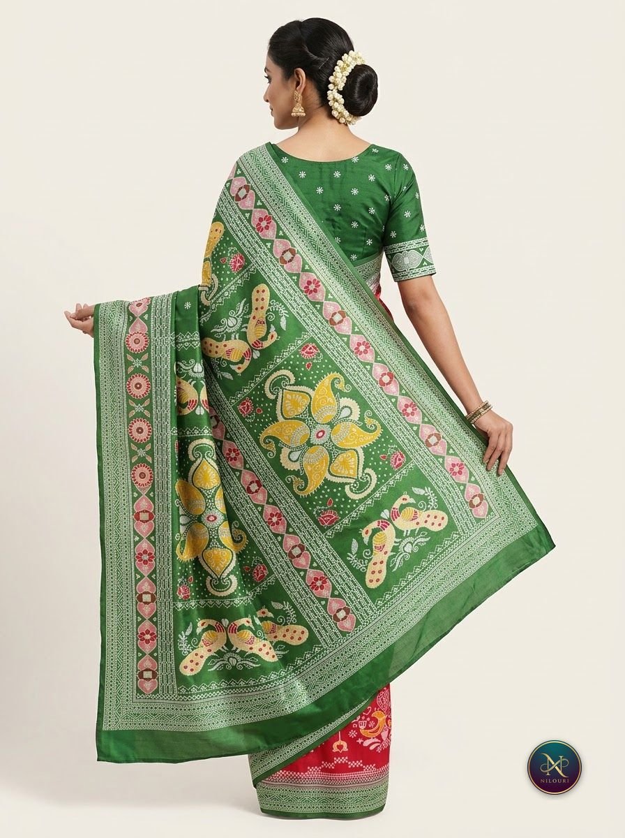 Red Green Fancy Saree