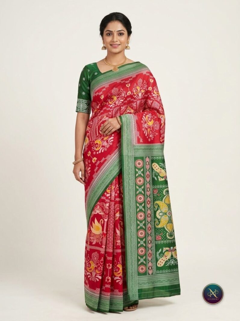 Red Green Fancy Saree