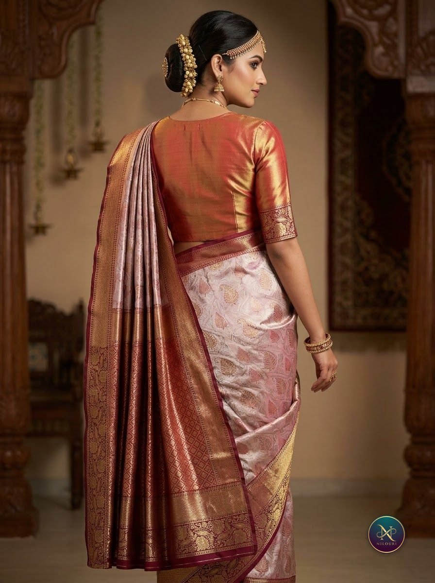 Silver Copper Pattu Silk Saree